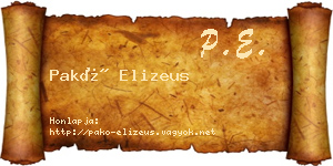 Pakó Elizeus névjegykártya